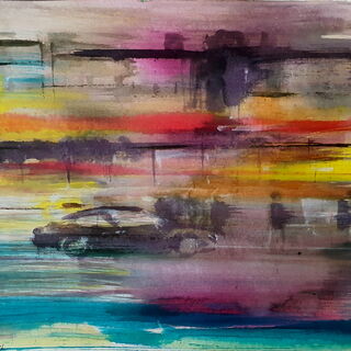 Geschwindigkeit Mischtechnik 22 x 30 cm