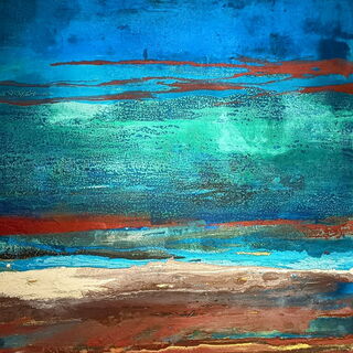 Claudia Pirron -Das Flüstern der Wellen- 140x 110cm Acrylpigment