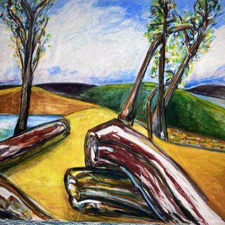 Waste Land, 100x180, Pigmente, Öl a. Lwd