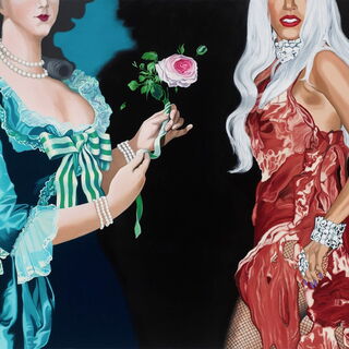 MARCELLA LASSEN, Vigée Lebrun and Gaga, 140x220 cm, Öl auf Leinwand.jpeg