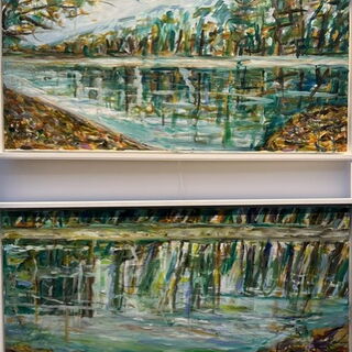 Herbsttrauer I und II, Dyptichon je 40 x 80, Pigmente, Öl a. Lwd